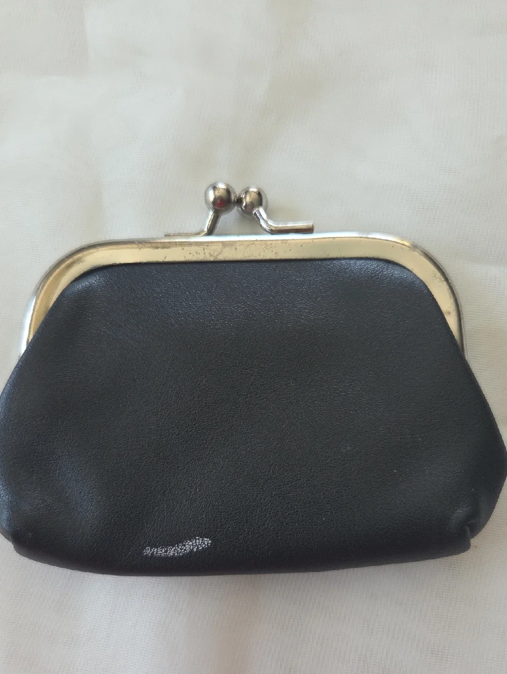 Esprit Black Kiss-Lock Coin Purse with‎ Silver Frame